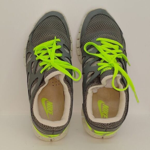Nike Free Run 2 Womens Pre-owned Gray/Neon Green Running Sneakers - sz. 9 1/2 - Picture 4 of 7